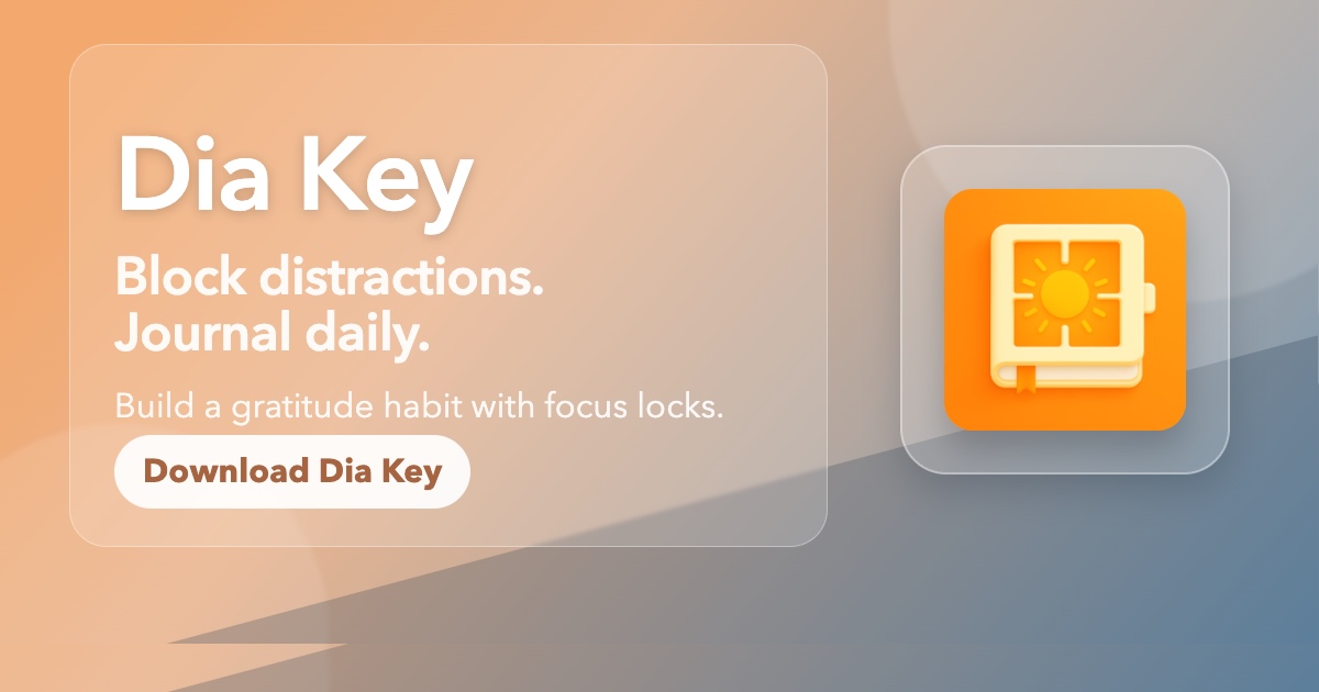 Dia Key app illustration for an intentional iPhone routine
